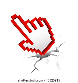 A hand icon pointing upwards.