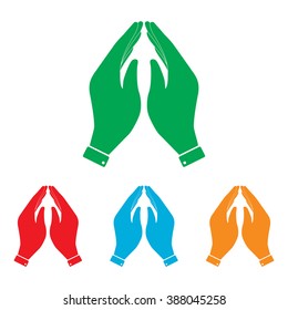 Hand icon. Prayer symbol