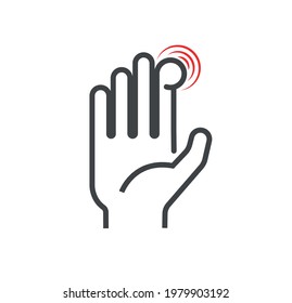 HAND ICON WITH PULSING INDICATOR FINGER