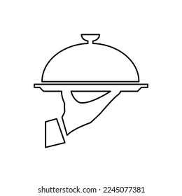 hand icon, raised, on a white background, vector illustration