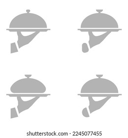 hand icon, raised, on a white background, vector illustration