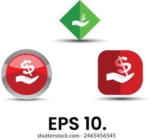 Hand icon receiving dollar coin payment. Passive Income Photo Background