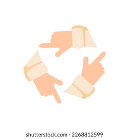 icono de mano, concepto rotatorio, ilustración vectorial