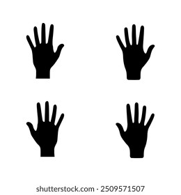 Hand icon set. Black Hand icon set on white background. Vector illustration