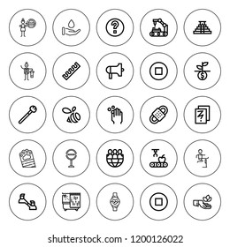 Hand icon set. collection of 25 outline hand icons with bandage, bath, butler, friends, fitness, finger, help, growth, hunger, friendship, makeup icons. editable icons.