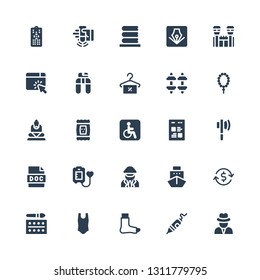 hand icon set. Collection of 25 filled hand icons included Journalist, Pen, Broken leg, Body, Watercolor, Investment, Ship, Driver, Blood donation, Doc, Axe, Web, Disability, Seed