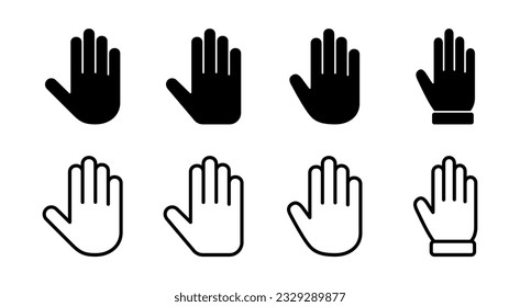 Hand icon set illustration. hand sign and symbol. hand gesture