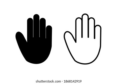 Hand icon set isolate on white background.