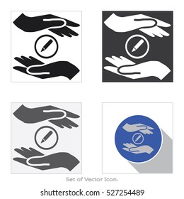 Hand icon set. Isolated sign symbol. Vector illustration.