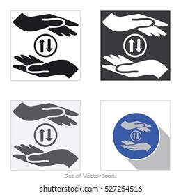 Hand icon set. Isolated sign symbol. Vector illustration.