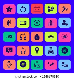 hand icon set with lesson begining, phone and cursor vector illustration