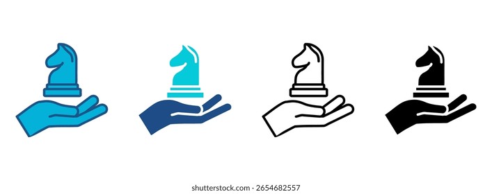 Hand Icon Set With Multiple Styles. Vector Illustration