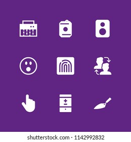 hand icon set. point, smartphone and shredder vector icon for graphic design and web