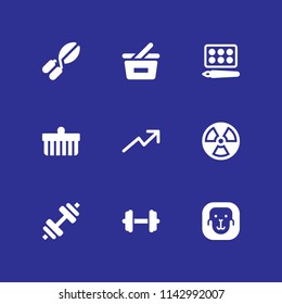 hand icon set. pruning shears, basket and profits vector icon for graphic design and web