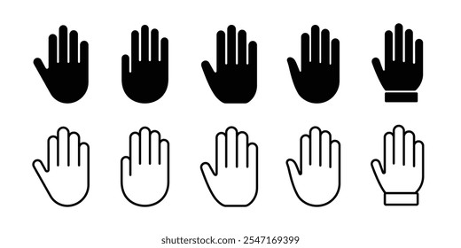 Hand icon set. Hand sign and symbol. Hand gesture. Hand vector icon