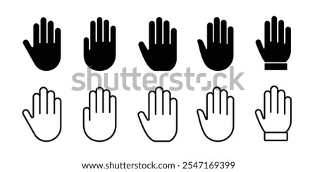 Hand icon set. Hand sign and symbol. Hand gesture. Hand vector icon