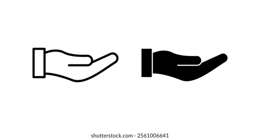hand Icon set. Symbol isolated white background. vector illustration. color editable.