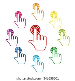 Hand icon set. Vector