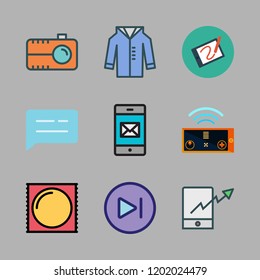 hand icon set. vector set about tablet, next, condom and smartphone icons set.