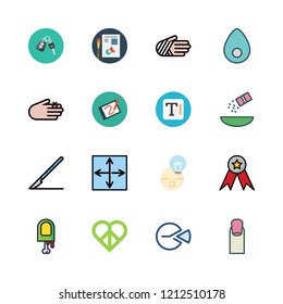 hand icon set. vector set about injury, tablet, text and idea icons set.