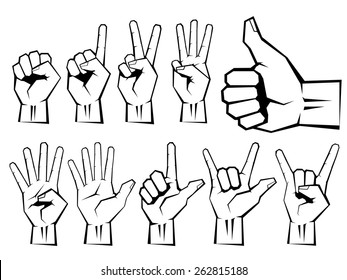 hand icon set vector design