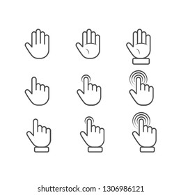 Hand icon set . Vector . EPS 10