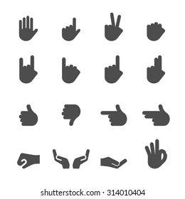 hand icon set, vector eps10.