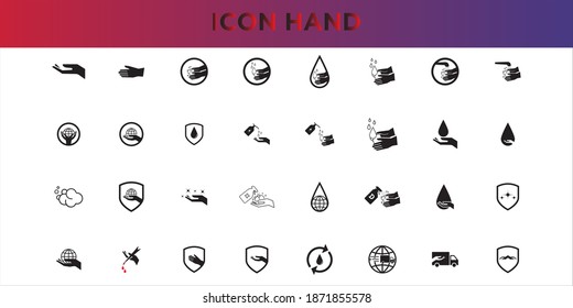 conjunto de iconos de la mano. Ilustraciones de plantillas gráficas vectoriales, eps 10