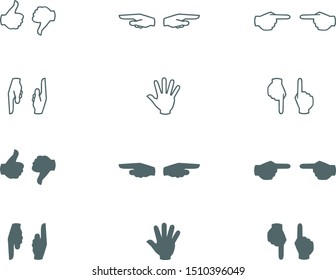 Hand icon set. Vector illustration
