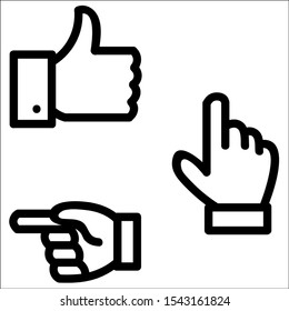 Hand icon set, vector illustration.
