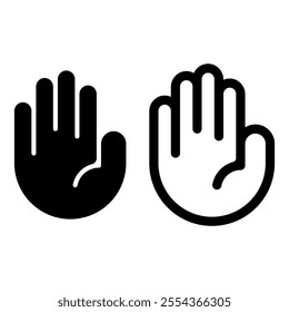 Hand icon set. Vector illustration.