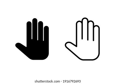 Hand Icon Set. Hand Vector Icon, Palm