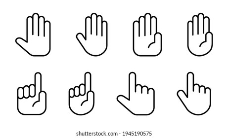 Hand icon set. hand vector icon, palm