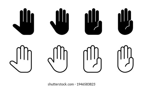 Conjunto de iconos de mano. icono del vector de mano, palma