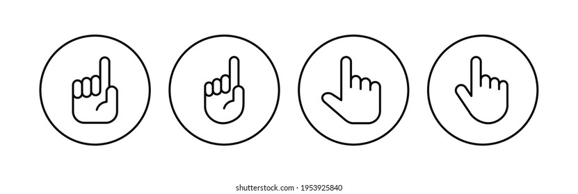 Hand Icon Set. Hand, Vektorsymbol, Palme