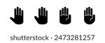Hand icon set. hand vector icon, palm,click