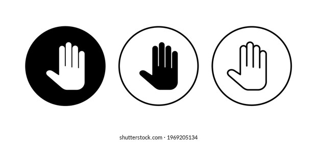 Hand icon set. hand vector icon, palm,click