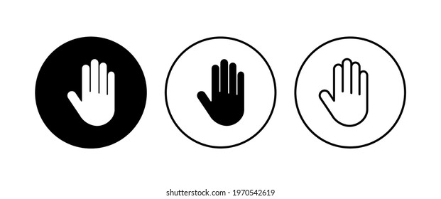 Hand icon set. hand vector icon, palm,click