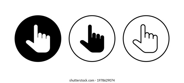 Hand icon set. hand vector icon, palm,click