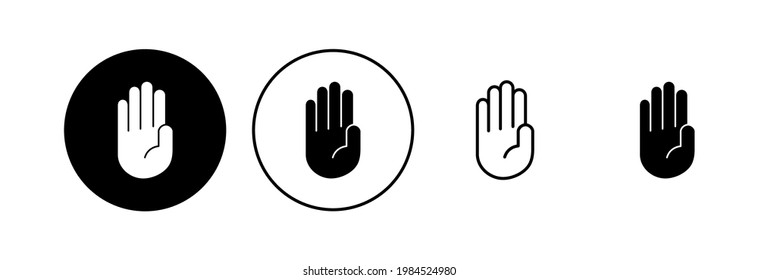 Hand Icon Set. Hand, Vektorsymbol, Handfläche, klicken