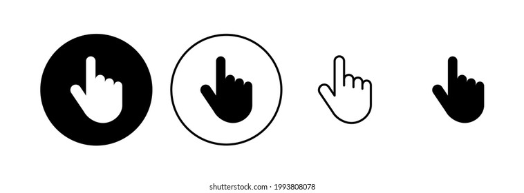 Hand icon set. hand vector icon, palm,click