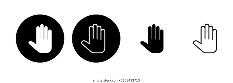 Hand icon set. hand vector icon, palm,click