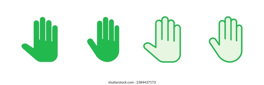 Hand icon set. hand vector icon, palm,click