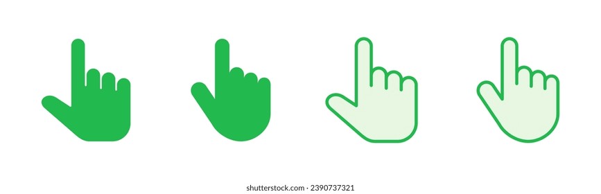 Hand icon set. hand vector icon, palm,click