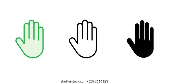 Hand icon set. hand vector icon, palm,click