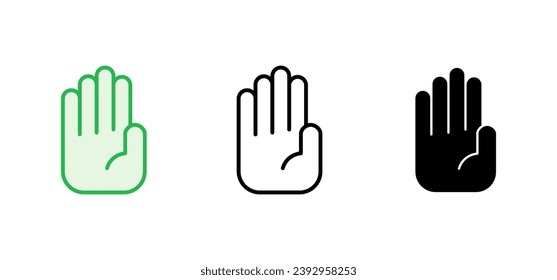 Hand icon set. hand vector icon, palm,click