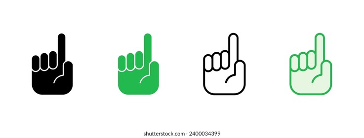 Conjunto de iconos de mano. icono del vector de mano, palma, clic
