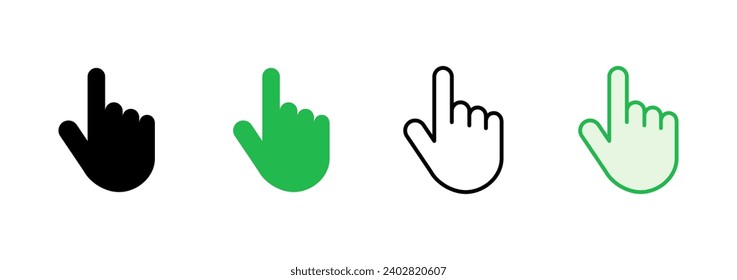 Hand icon set. hand vector icon, palm,click