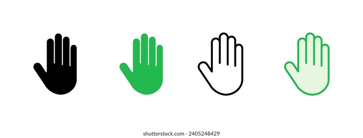 Hand icon set. hand vector icon, palm,click