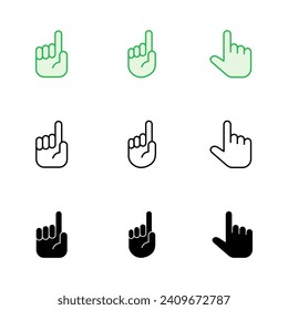 Hand icon set. hand vector icon, palm,click